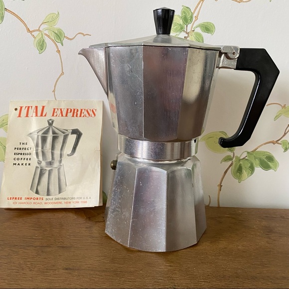 Vintage Kitchen Vtg Ital Express Stovetop Aluminum Coffee Maker